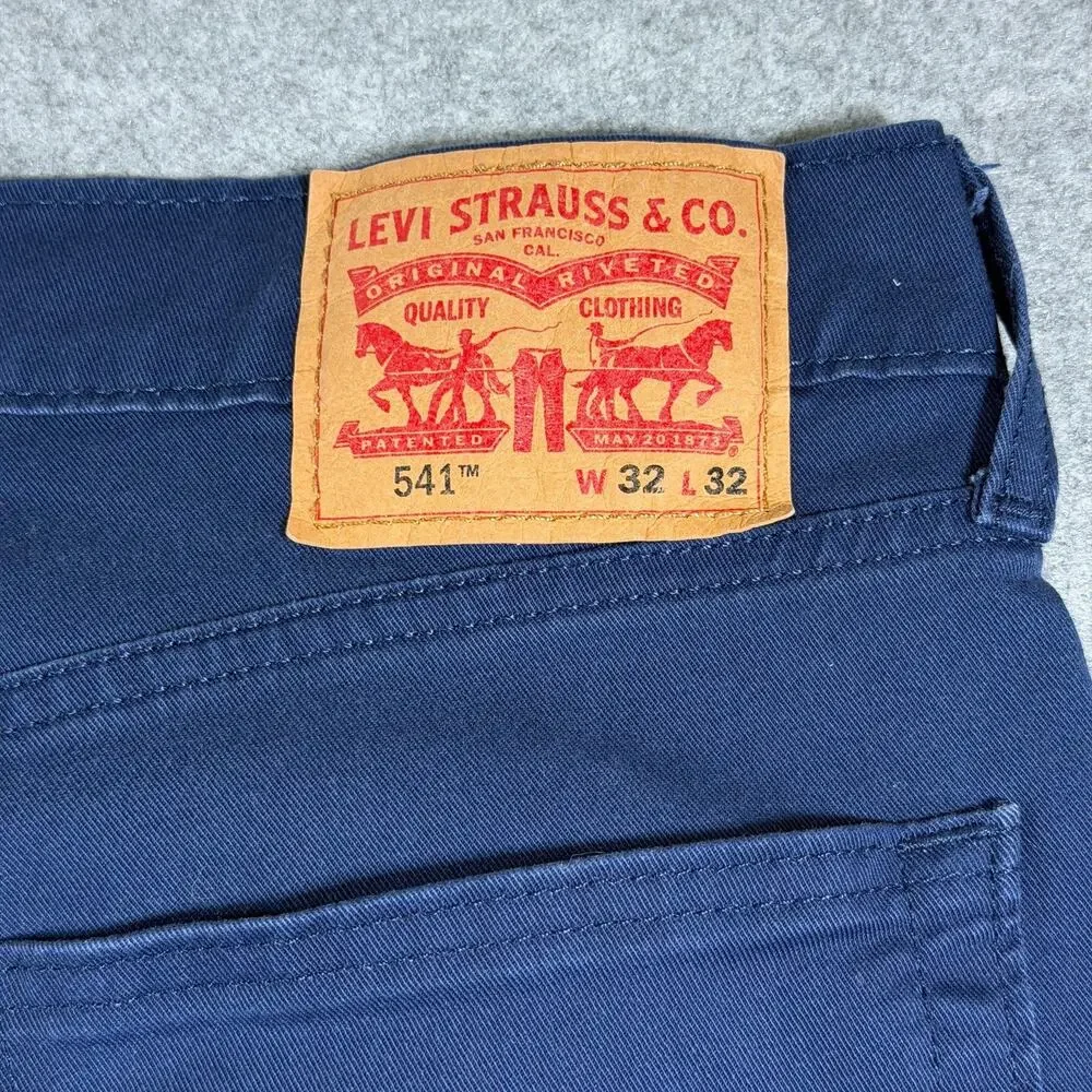 Levi's 541 Athletic Taper Jeans Mens 32x32 Navy Blue Stretch Denim Red Tab